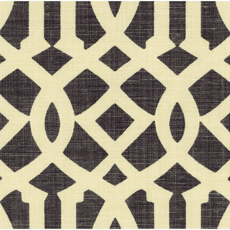 Imperial Trellis Fabric, Parchment/Midnight