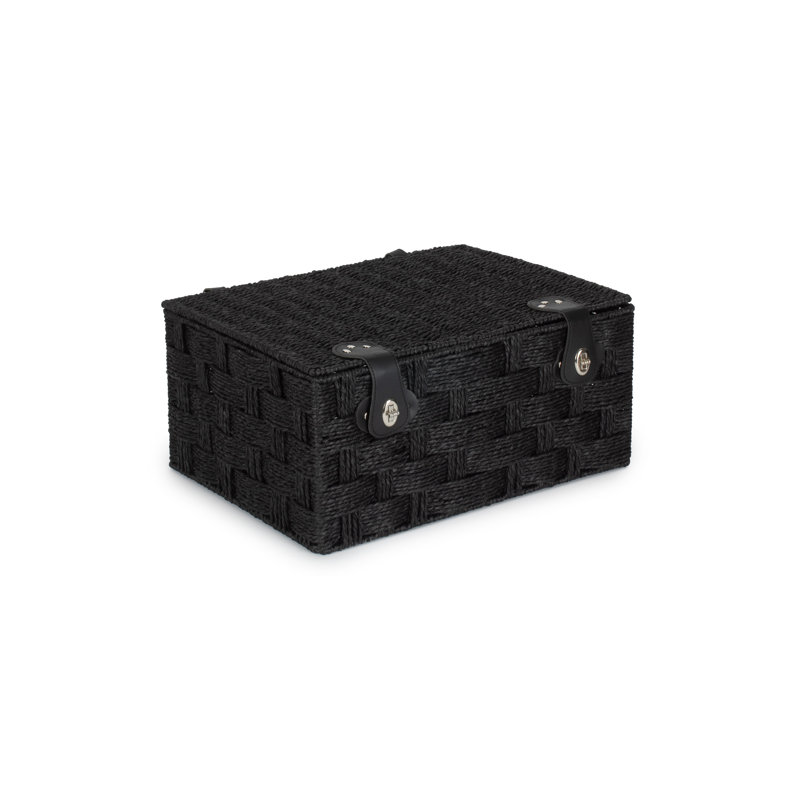 Paper Rope Gift Storage Hamper Basket, Black