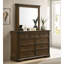 Lit à panneau en bois avec commode, miroir et table de chevet Maderne-594487815