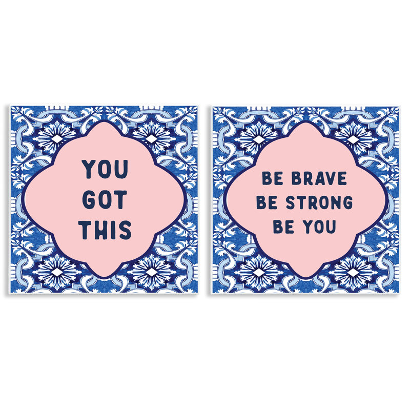 Encourageante mots sur Boho, ensemble de 2 plaques murales, design par lettré et doublé