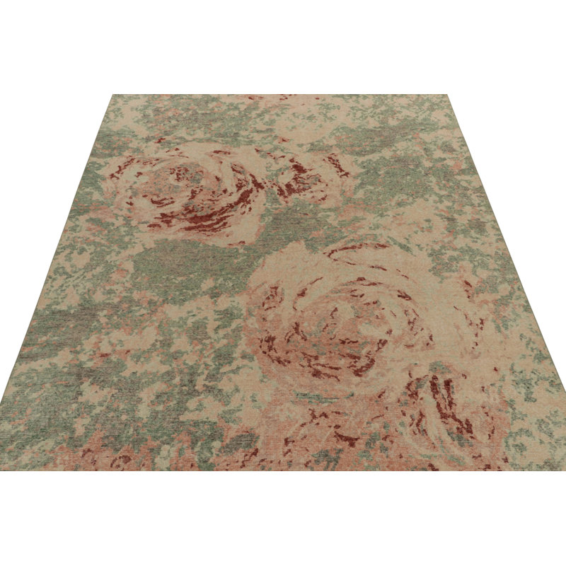 Wool Abstract Area Rug, Rectangle 8'1" x 9'11"
