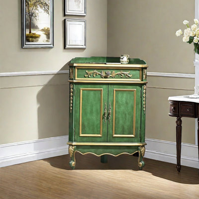 Armoire de coin de style américain rétro vert