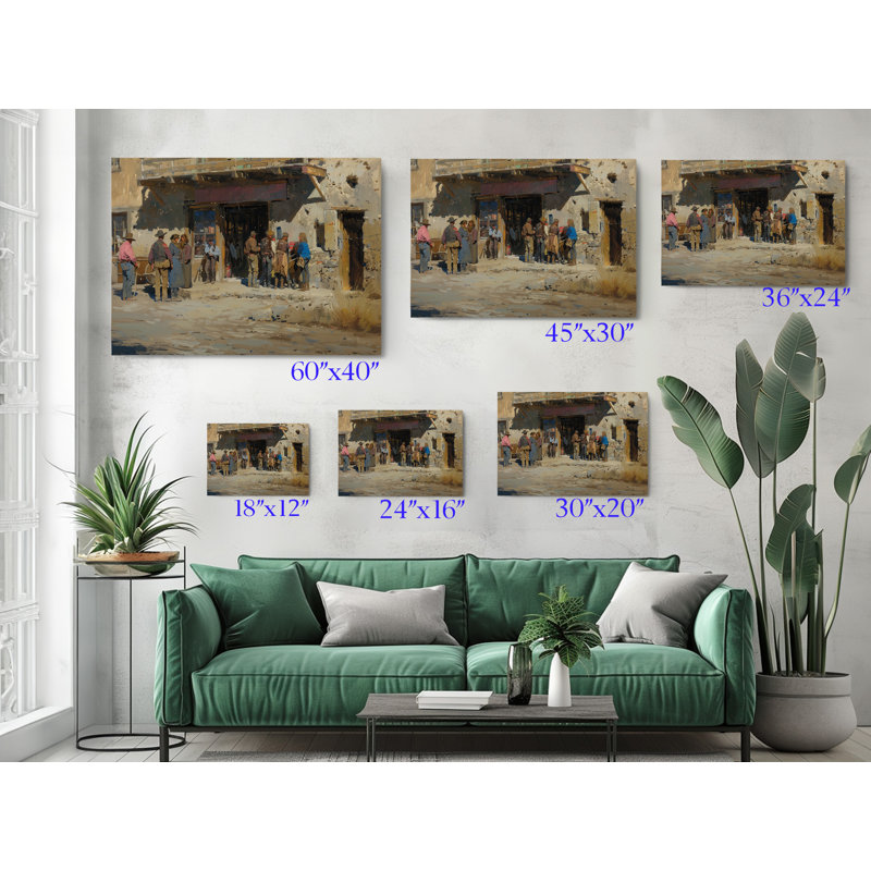 Wild West Cowboys, impression sur toile, décoration murale moderne pour la maison et le bureau, H 16 po x l 24 po