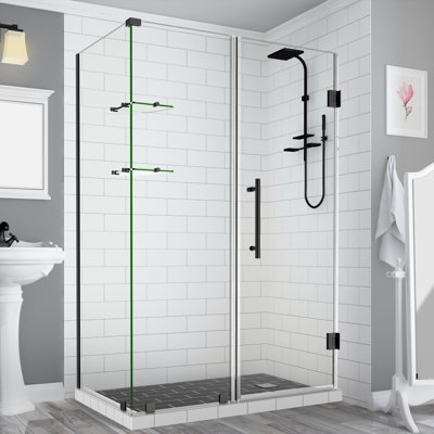 Cabine de douche rectangulaire à charnière sans cadre 36,38 po x 72 po Bromley GS
