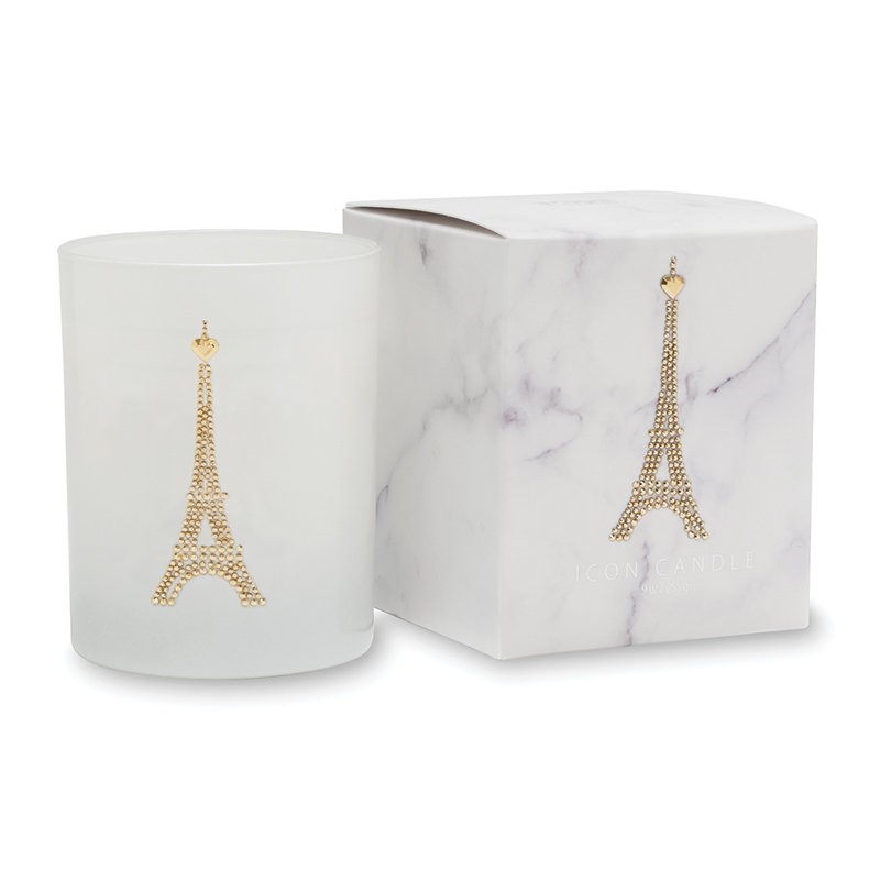 Bougie à pot avec icône j’aime paris