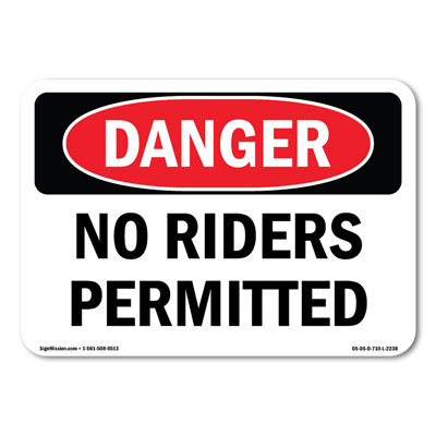 No Riders Permitted Decal 10" X 7"