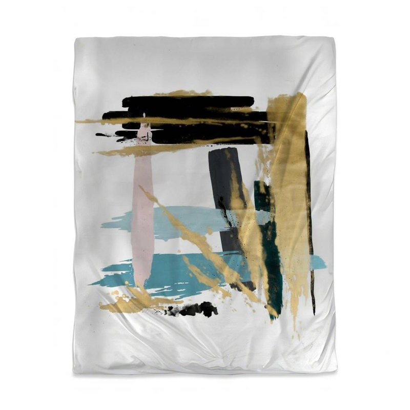 Polyester Sateen Duvet Cover, Twin Duvet, Blue Pastel Stroke