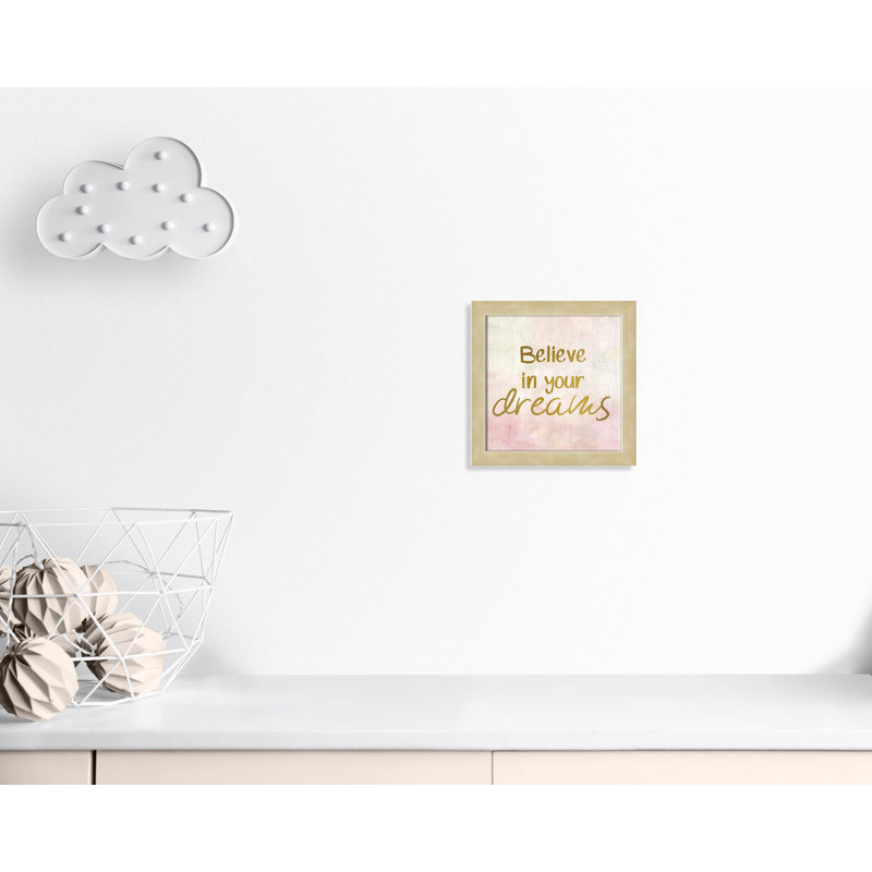 Rêves de licorne 2, H 14 po x l 14 po x P 0,63 po, Encadré plat champagne