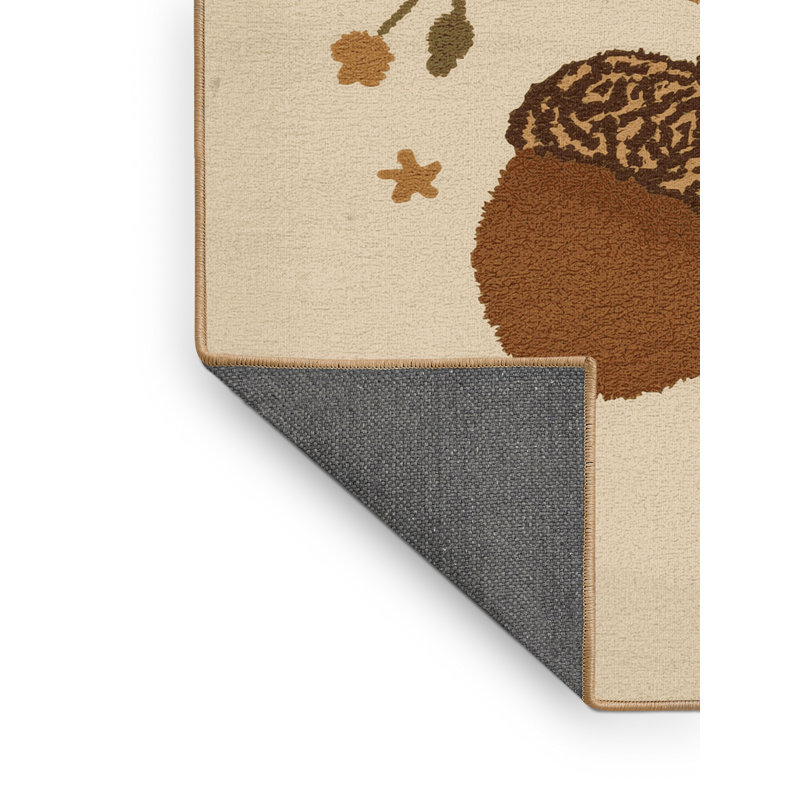 Soft Plush Faye Halloween Modern & Contemporary Abstract Area Rug in Beige – LightBrown Binding, 7x10