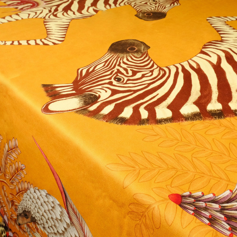 Ardmore Cotton Tablecloth, Orange, 79" Square