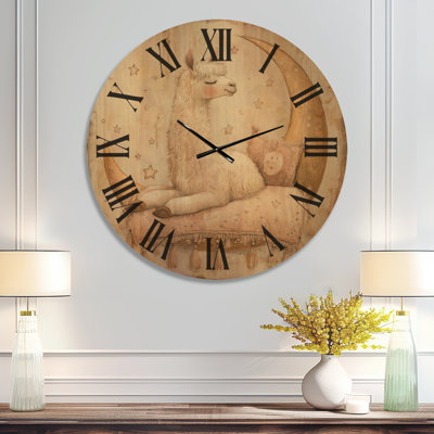 Chaise longue Crescent Moon - Horloge murale ronde en bois de style bohème