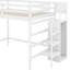 Lit mezzanine double avec garde-robe de rangement-389097636