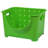 Basicwise Stackable Plastic Storage Bins with Cut Out Handles - Set of 3 Durable Organizing Containers for Home, Closet, Garage, Office - Easy Access Even When Stacked - 10 x 11 x 9 in - Green-1880442054