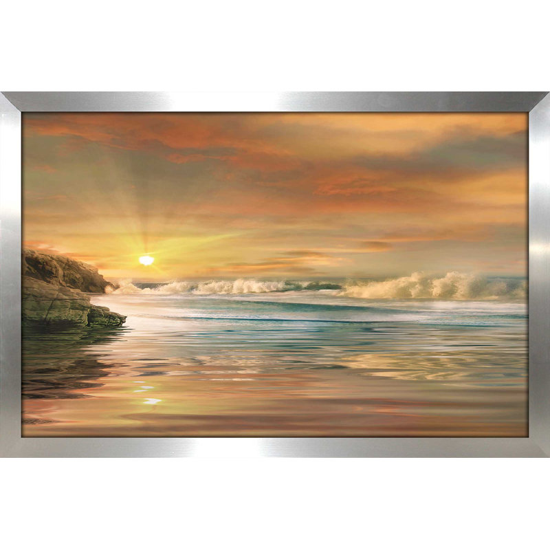 «Sundown», reproduction de photo encadrée, H 21,5 po x l 27,5 po x P 0,75 po, Encadrement argenté