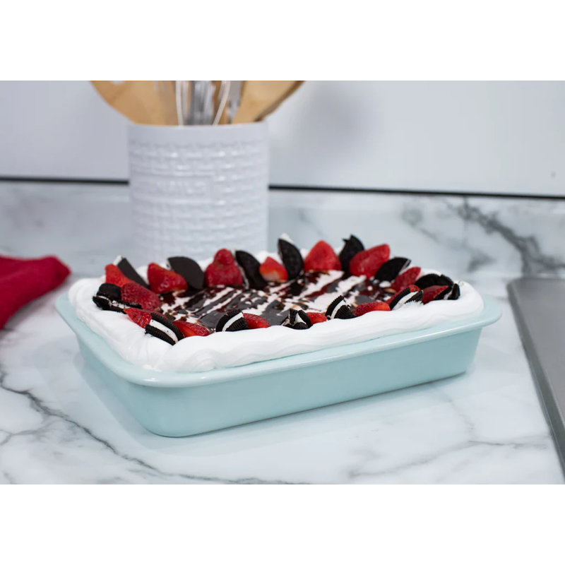 Plat de cuisson bleu glacier 304, Sarcelle