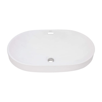 Lavabo de salle de bain ovale en céramique avec trop-plein 24,12 po Ruvati