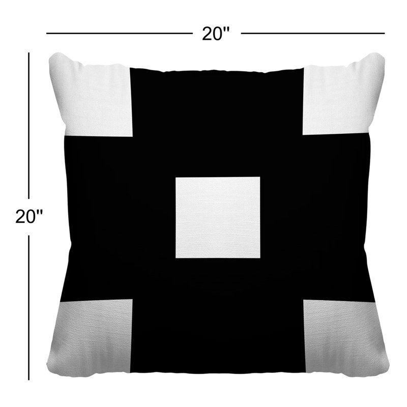 Housse et insert de coussin extérieur Luella, L 20 po x H 20 po, Noir