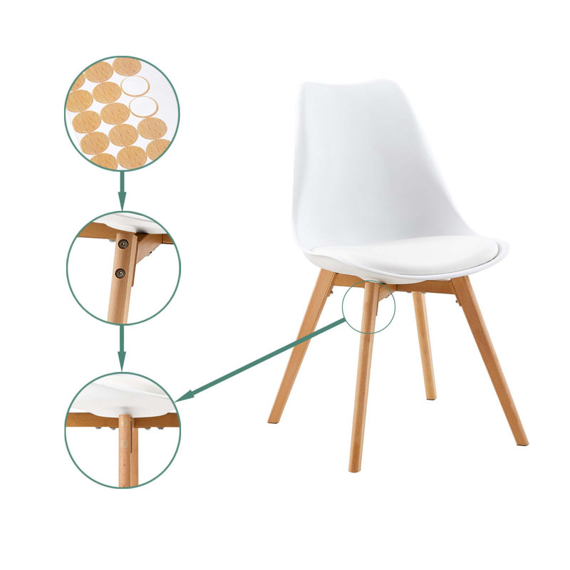 Eilish Upholstered Dining Chair, White, 6