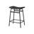 Barstool, Counter Height, Set Of 2, Kitchen, Black Leather Look, Black Metal, Contemporary, Modern