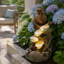 Fontaine d'extérieur de 28,3 po de hauteur, fontaine avec lumières à DEL, pour jardin, patio, terrasse, porche, cour arrière, pelouse
