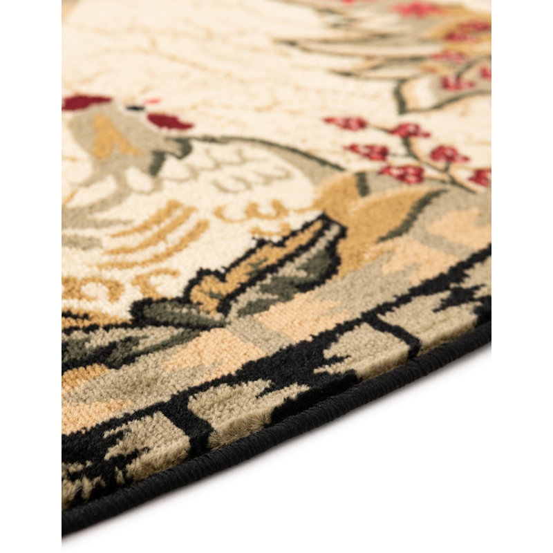 Tapis noir / vert Andersonville, Ovale 5 pi 3 po x 8 pi, Cream