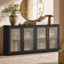 Ensemble de buffet décoratif 31,3 "avec porte en acrylique Adelle, armoire de rangement modulaire avec tablettes réglables et charnières à fermeture en douceur Adelle