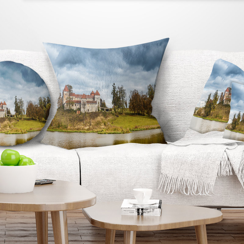 Castle imprimé paysage de photographie par le coussin lombaire lake
