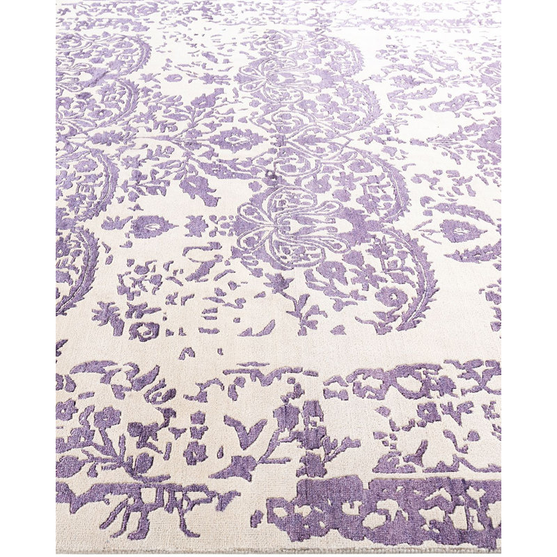 Tapis unique noué à la main de 8 pi 1 po x 10 pi 0 po Lynward - beige