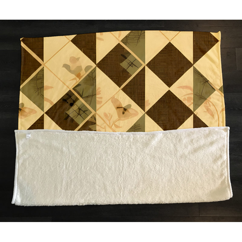 Throw Blanket, 51" W x 60" L, Geometric Shapes/Abstract, Brown/Yellow/Green