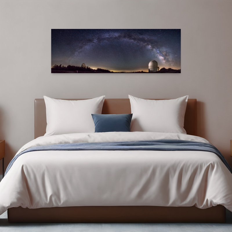 Milky Way Observatory Night by Carlos J Teruel - Wrapped Canvas Panoramic Print, 40.64 cm H x 121.92 cm W