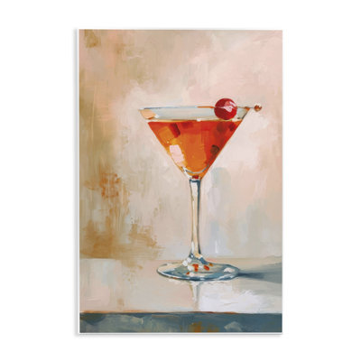  Art mural Manhattan avec cocktail cerise par LSR Design Studio