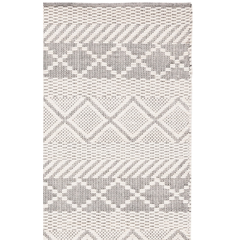 Serafin Natura Hand Woven Wool Geometric Rug, Rectangle 5' x 8'