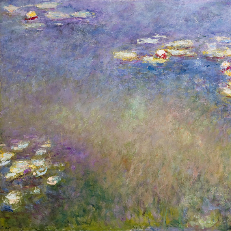 «Monet Water Lilies I» par Claude O. Monet - impression sur toile tendue, H 12 po x l 12 po