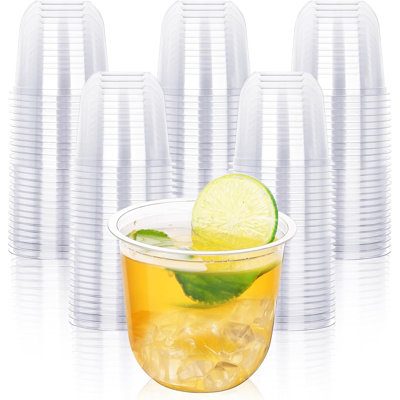 100 verres à vin sans pied jetables en cristal 12 oz