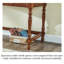 Bureau traditionnel en bois massif avec huche, finition noyer rétro, bureau multi-rangement