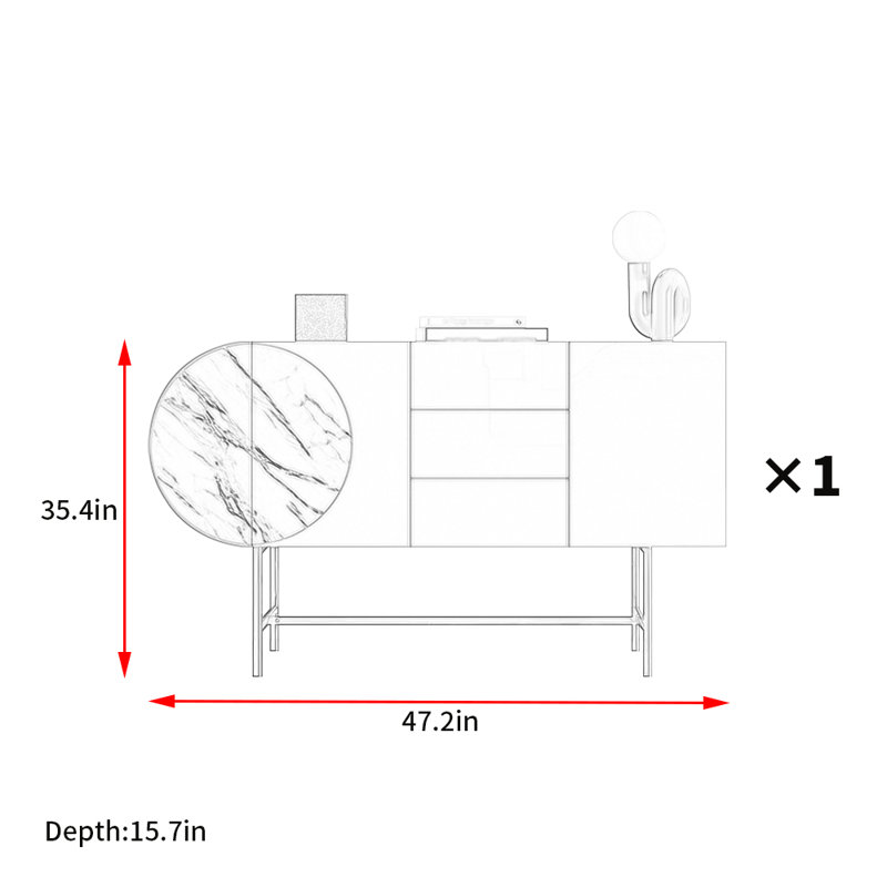 Nordic Light Luxury Style Accent Cabinet