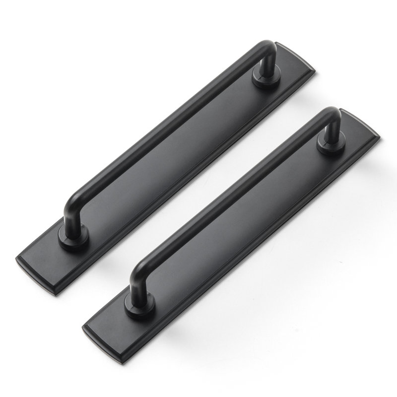 Sleek Bar Pull With Backboard Multipack, Matte Black, 5"