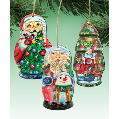 5'' Wood People Hanging Figurine Ornament
