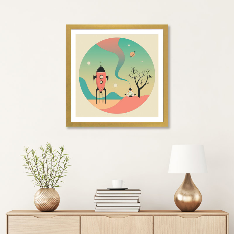 Explorez II, art encadré pour enfants, H 24 po x l 24 po x p 1 po, Papier encadré doré