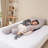 72.8" U-Shaped Reclining Pillow with Adjustable Backrest, Pregnancy Pillow with Removable Cover
