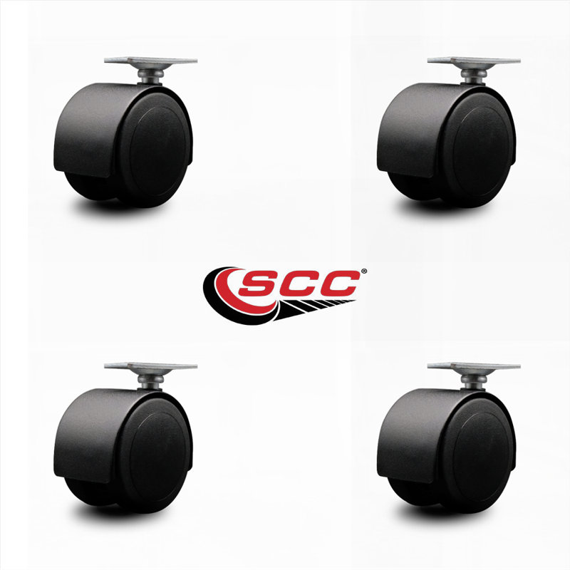 Ensemble de 4 roulettes à dessus de roue à capuchon pour 2 ou 3 pouces / 8 pouces, Noir