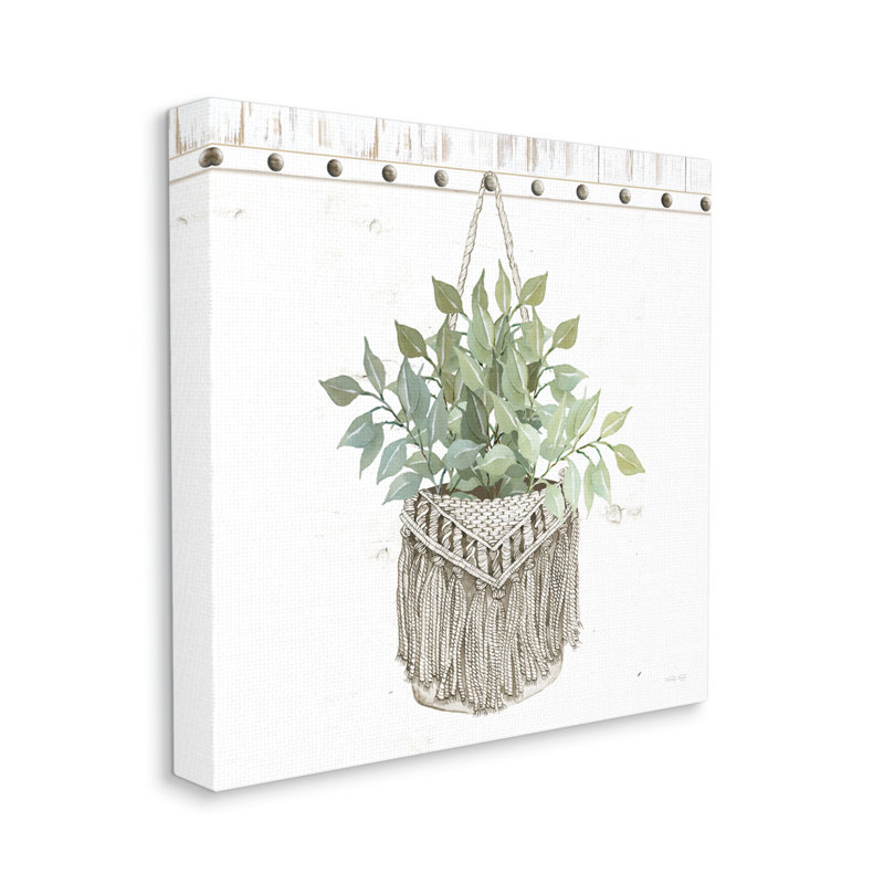 «Macrame tissé tapisserie pot suspendu pot de fleurs tendu par Cindy Jacobs, Toile tendue, H 17 po x l 17 po