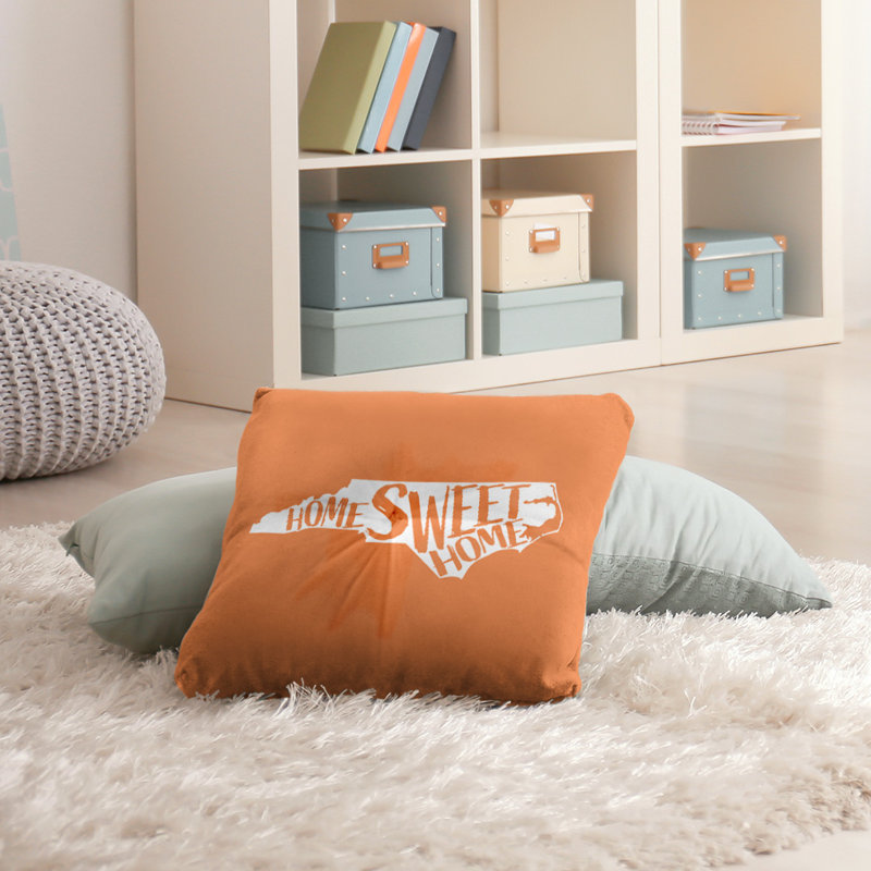 Coussin de sol touffeté home, 26 po x 26 po, Orange, Caroline du Nord