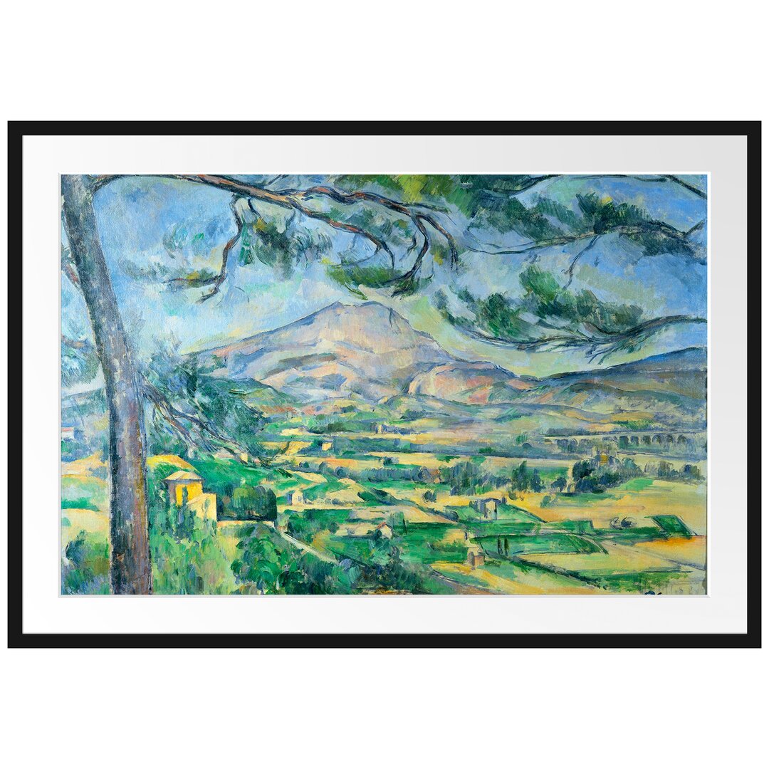 Gerahmter Kunstdruck Mont Sainte-Victoireca von Paul Cezanne