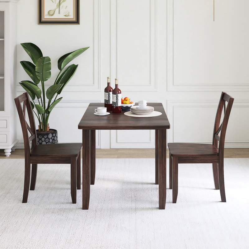 Ensemble de table de salle à manger extensible 3 pièces, Espresso