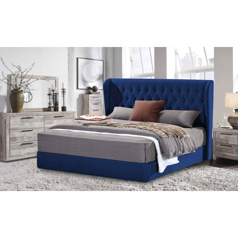 Upholstered Bed, Single (3'), Blue