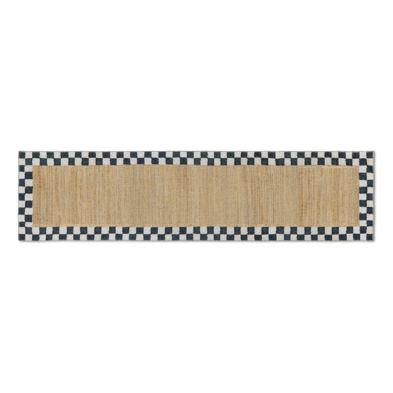 Naturals Check Washable Rug, Runner 2'6" x 10'