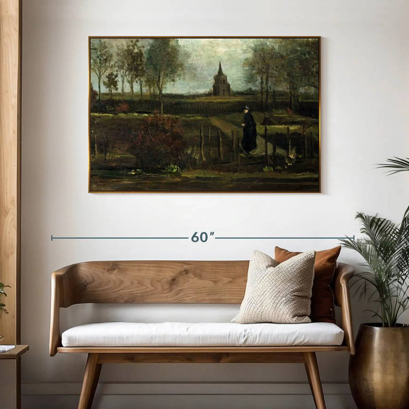 Le jardin Parsonage à Nuenen, 46 po x 31 po, Cadre flottant doré