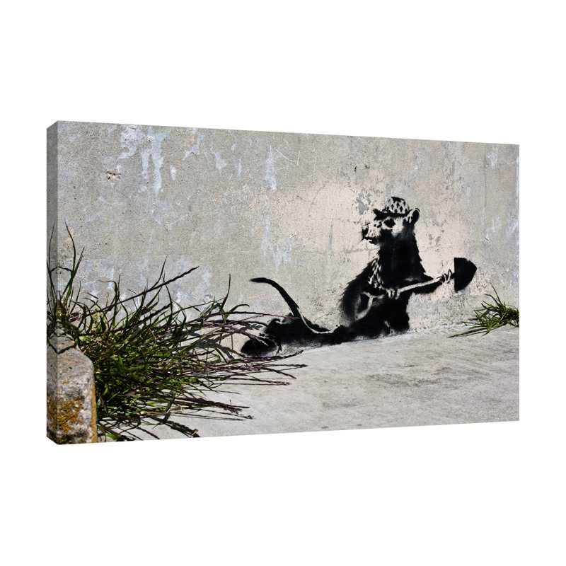 Dig This by Banksy - Wrapped Canvas Print, 51 cm H x 76 cm W x 4 cm D