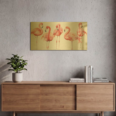 Art mural en métal doré 24 po x 12 po «Grace heureusement rose» par Lisa Audit